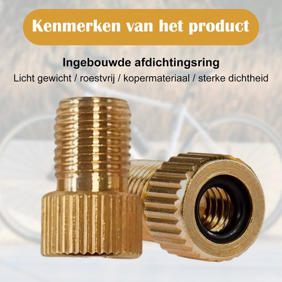 Fiets ventieladapter set - met afdichtring - recht patroon - voor auto/fiets pomp - veelzijdig - universeel - zwart - Ø7.6cm - 1 stuk — afbeelding 2