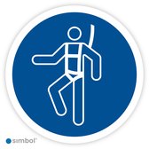 Simbol® - Autocollants Port du harnais de sécurité individuel obligatoire (M018) - Taille 15 x 15 cm.