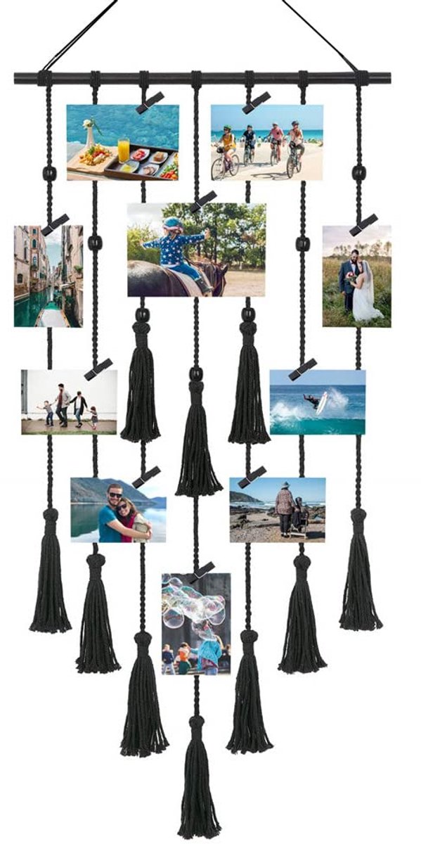 Ibenzoa® Hangend Fotowand Macramé - 108 x 43 cm