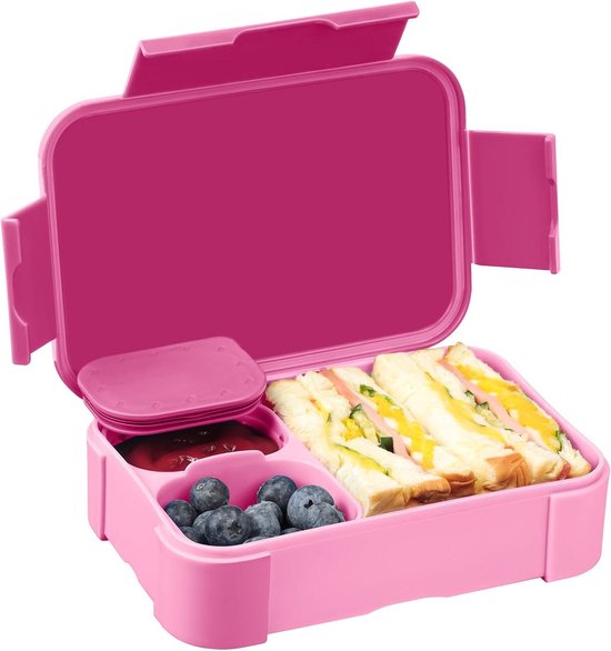 Busnos Broodtrommel voor volwassenen en kinderen, snackbox met vakken