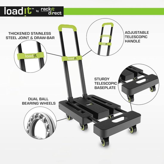 Heavy-Duty Uitschuifbare Apparaat Mover Dolly met Remmen