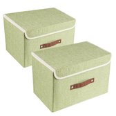 Boîtes de rangement pliables polyvalentes Unyqoos ® pour Vêtements, Jouets et documents avec couvercle, Set de 2 pièces
