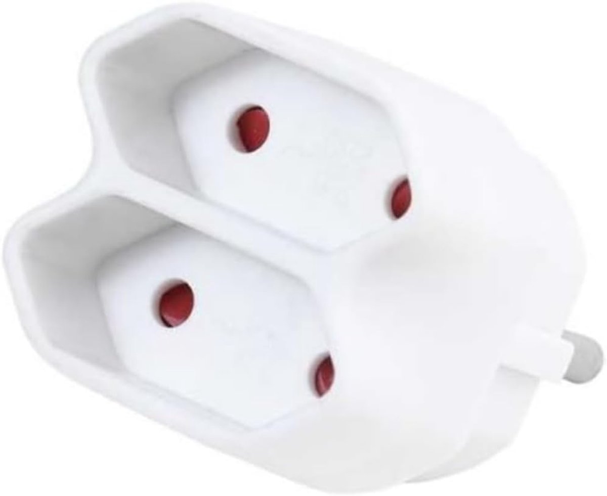 Compacte Schuko-adapter met 2x Eurokoppeling - Wit