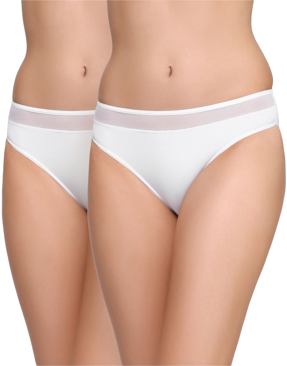 Bellivalini Dames Slip Onderbroek – Katoen – Wit (2Pack) – L – BLV-DA-150-2P