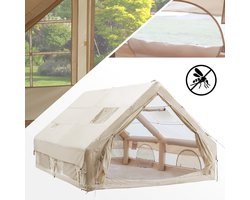 opblaasbare tent opblaasbare glamping tent Tot 6-8 personen Beige Waterdicht Camping, Tuin, Glamping 300x400x210cm