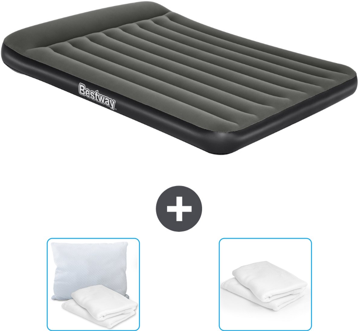 Bestway luchtbed - 2-Persoons - 152 x 203 x 30 cm - Groen - Inclusief Kussen en Kussenbeschermer