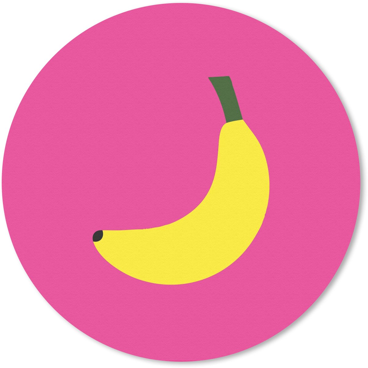Muismat rond 50x50 cm - Mousepad Banaan - Geel - Fruit - Ronde muismatten