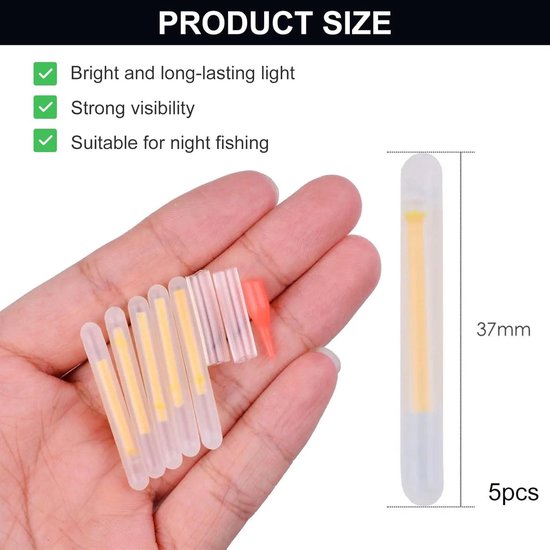 MYG 15 Pcs Bâtons Lumineux Flottants de Nuit Pêche
