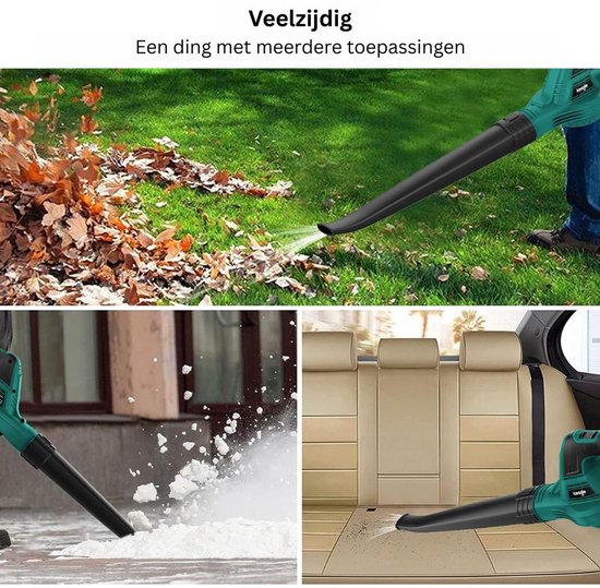 CRLYN® Bladblazers met Accu - Bladzuiger - Zwart en Groen van Merkloos	 — afbeelding 2