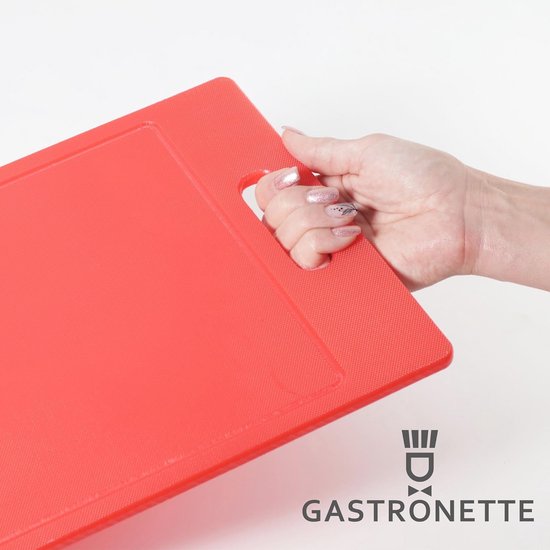 Gastronette Snijplank, hakplank, keukenplank, extra dik, antislip voeten, snijplank, keuken, steakplank met sapgoot, trancheerplank, HACCP- conformiteit, wit, 50 x 40 x 2 cm, kunststof, BPA-vrij