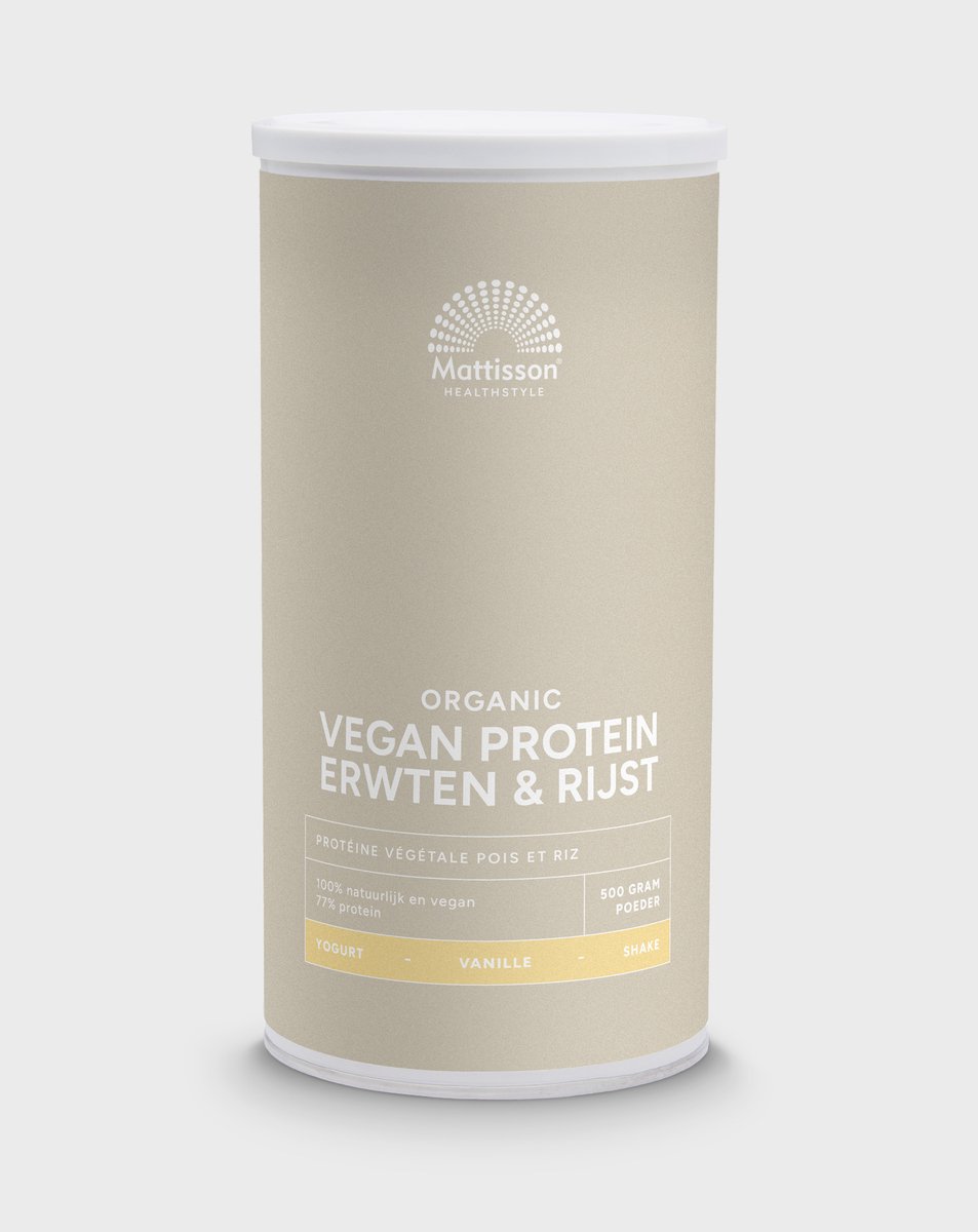 Goedkoopste Mattisson - Biologisch Vegan Proteïne Poeder - Eiwitpoeder - Erwten & Rijst - Vanille - 500 Gram