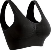 Sport BH - Comfort BH - Soft pads Zonder beugel - Naadloze BH Zonder Beugel - Ondergoed Dames - Sport Kleding - zwart - LOUZIR