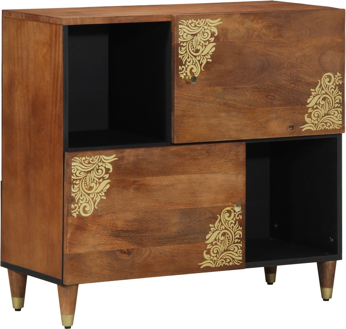 vidaXL - Dressoir - met - plank - Bruin - 80 - x - 33 - x - 75 - cm - Massief - Mango - Hout