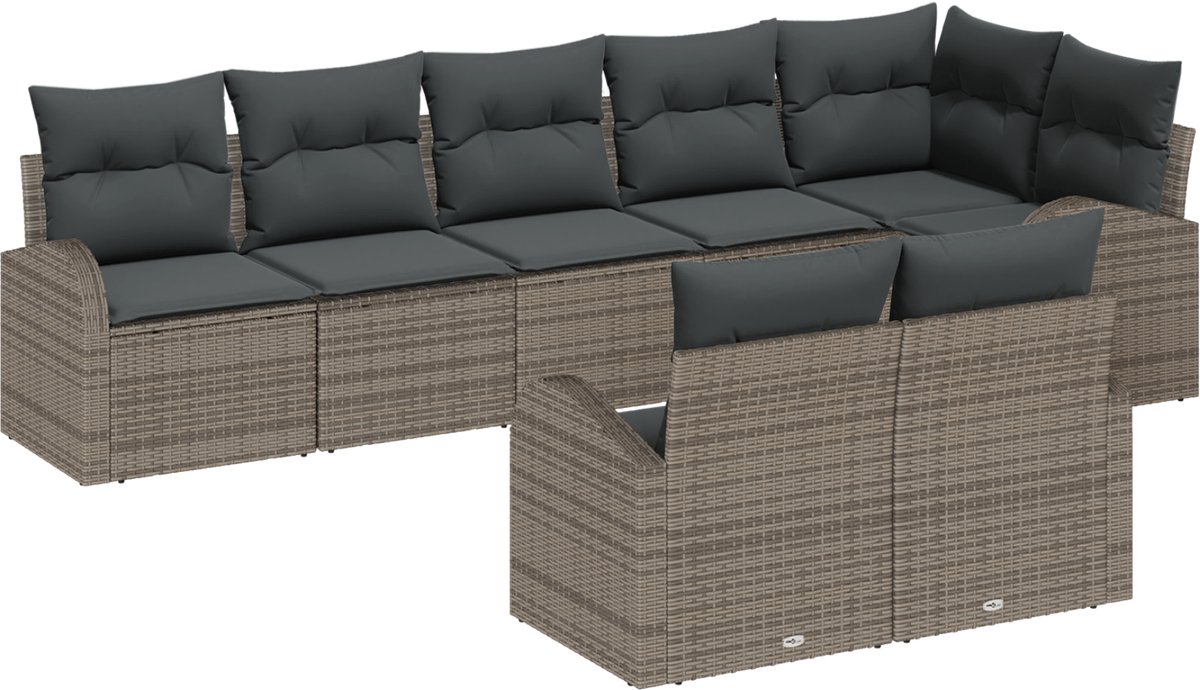 vidaXL - Tuinbank - Set - 8 - pcs - poly - rattan