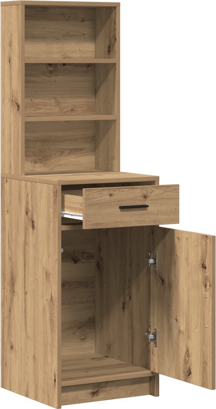 vidaXL - Buffet haut - avec - tiroir - artisanal - chêne - 40 - x - 40,5 - x - 135 - cm