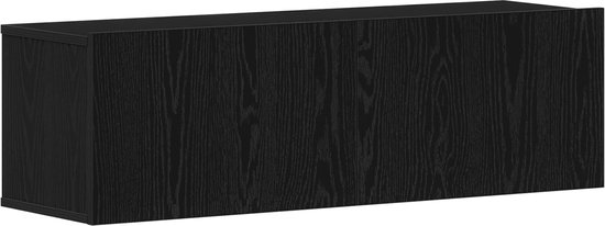 vidaXL - TV - Kast - Zwart - Eiken - 100 - x - 30 - x - 30 - cm - Bewerkt - hout