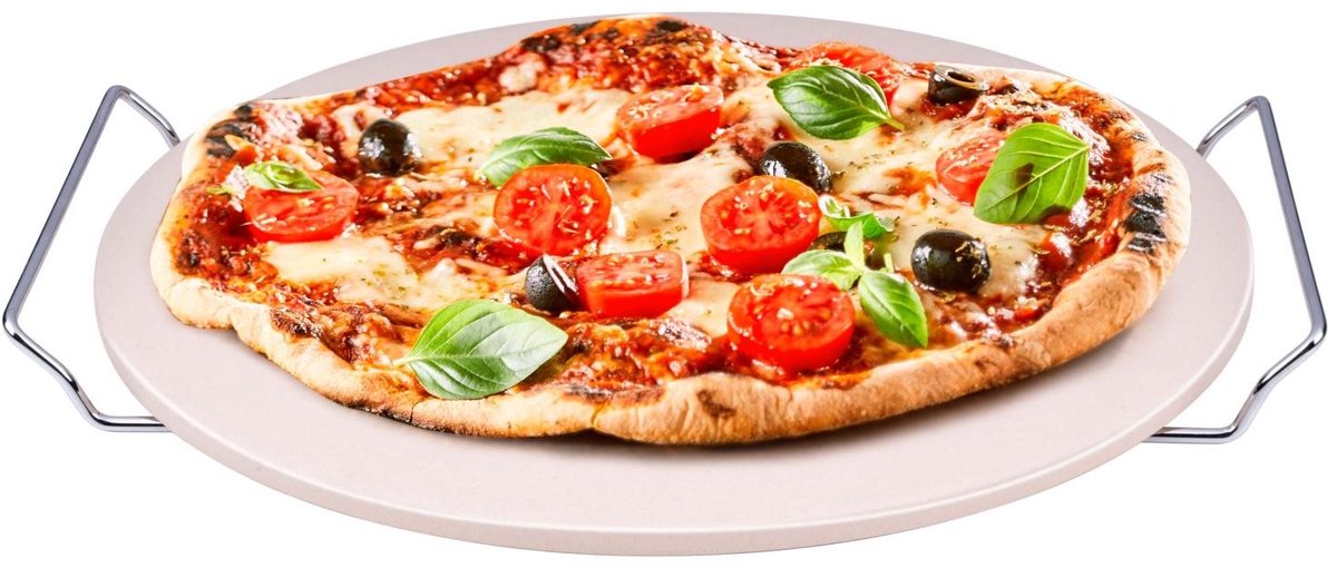 Alpina BBQ pizza steen - 33 cm, crème