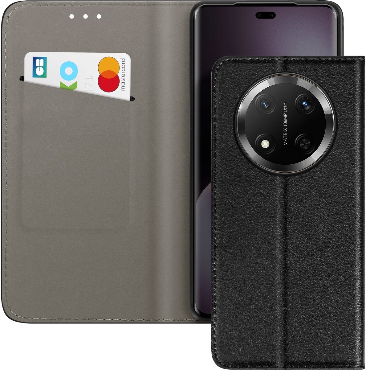 Avizar Geschikt voor Honor Magic 7 Lite Clap Case Magnetische Portefeuillehouder, Zwart