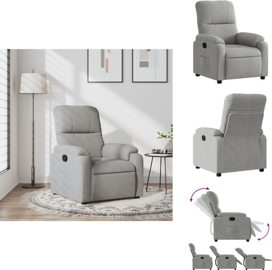 VidaXL Verstelbare Fauteuil Met Voetensteun Kunstleer Zwart - Relaxfauteuil 360° Draaibaar