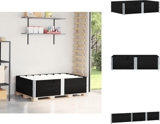 Foto: Vidaxl palletopzetrand palletopzetranden pallet opzetrand palletrand palletopzetranden 2 st 150x100 cm massief grenenhout zwart