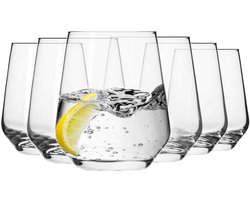 KROSNO | Water Sap Tumbler Drinkglazen | Set van 6 - 400 ml | Loodvrij Kristalglas | Splendour Collectie | Perfect voor Thuis, Restaurants en Feesten | Vaatwasser Veilig