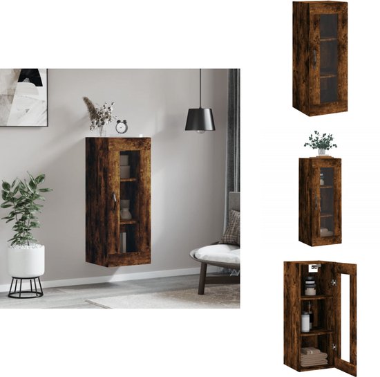 VidaXL Wandkast 69,5x34x90 cm bewerkt hout gerookt eikenkleurig - Kantoormeubelen Plus