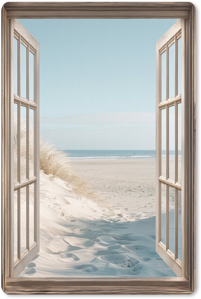 Muismat 18x27 cm - Mousepad Doorkijk - Helmgras - Duinen - Zee - Landschap - Muismatten
