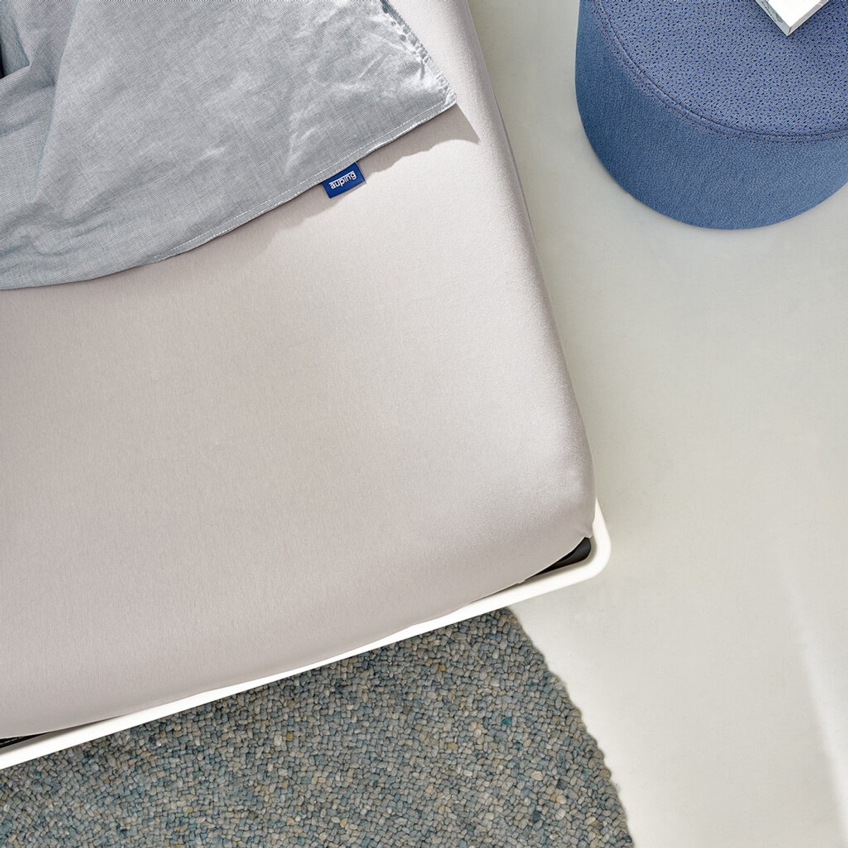 Auping Jersey 235 hoeslaken voor topper - 180/200 x 200/210/220 cm - Taupe - Biologisch katoen