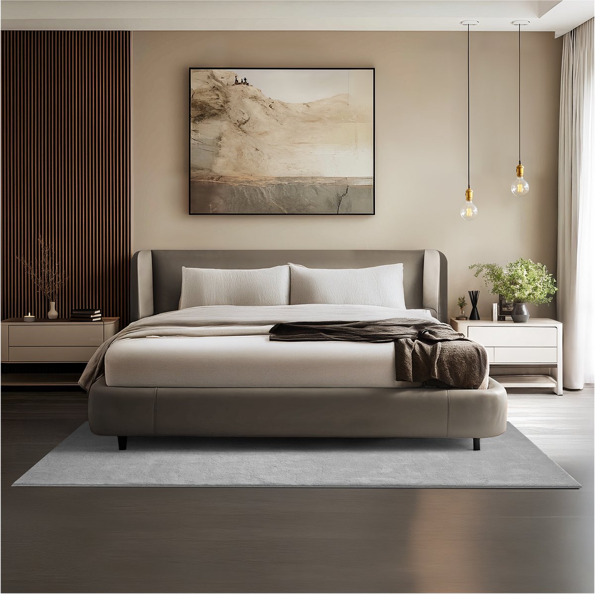 tectake® Kortpolig Vloerkleed - 140 x 200 cm - Grijs - 1630 g/m² Poolgewicht - Tapijt voor Woonkamer, Slaapkamer, Eetkamer - Onderhoudsvriendelijk en Wasbaar - Antislip Ondertapijt - Allergievriendelijk - Diverse maten en kleuren