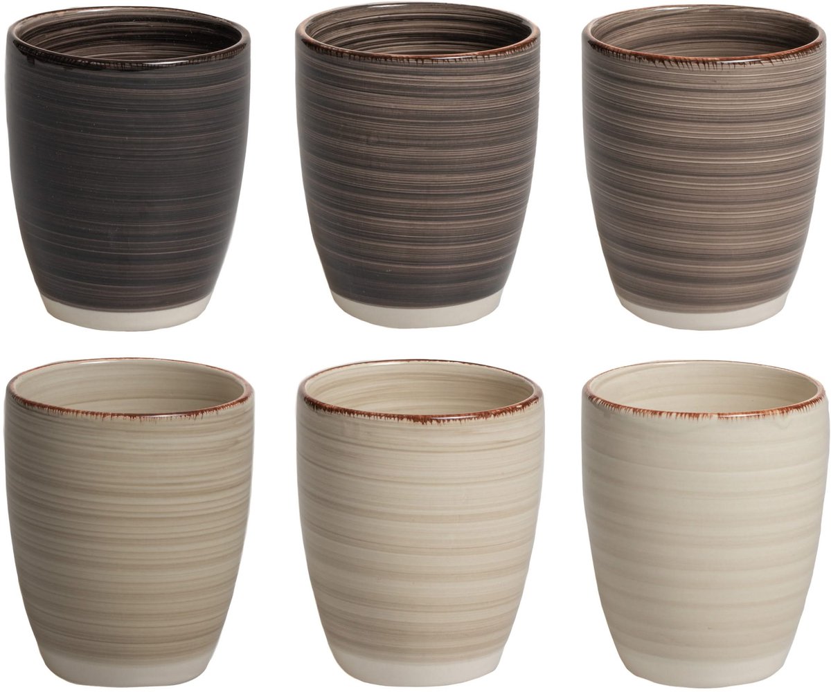 Cookinglife Koffiekopjes Delice Grijs 180 ml – Set van 6 – Perfect voor Espresso of Koffie – Aardewerk met Zachte Grijze Glazuurlaag – Vaatwasser- en Magnetronbestendig – Compact, Elegant en Geschikt voor Dagelijks Gebruik