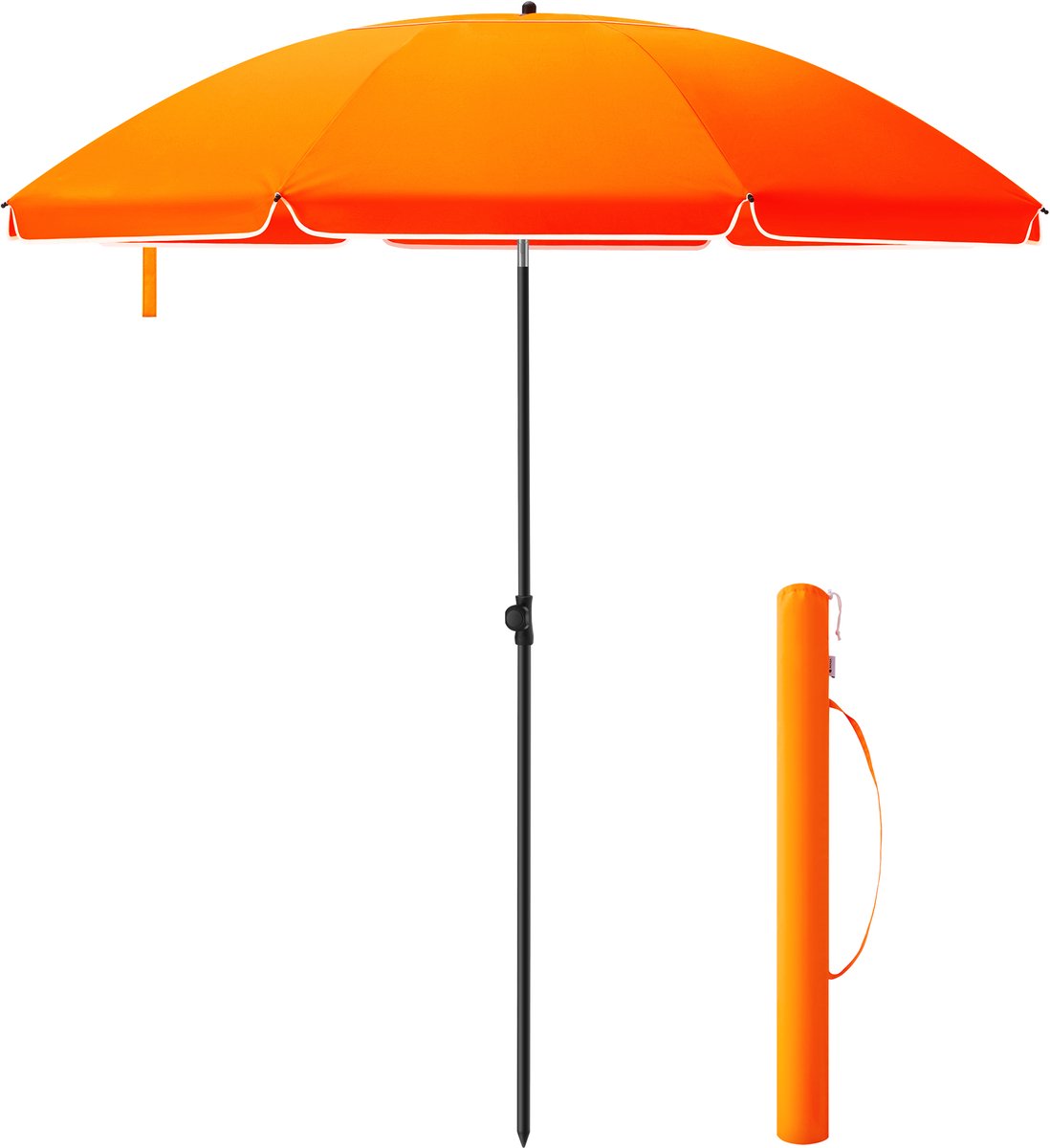 Bol.com ACAZA Parasol - Strandparasol - Oranje - 200 cm diameter - inclusief Draagtas - Rond - Tuinparasol - Kantelbaar - Waterd... aanbieding