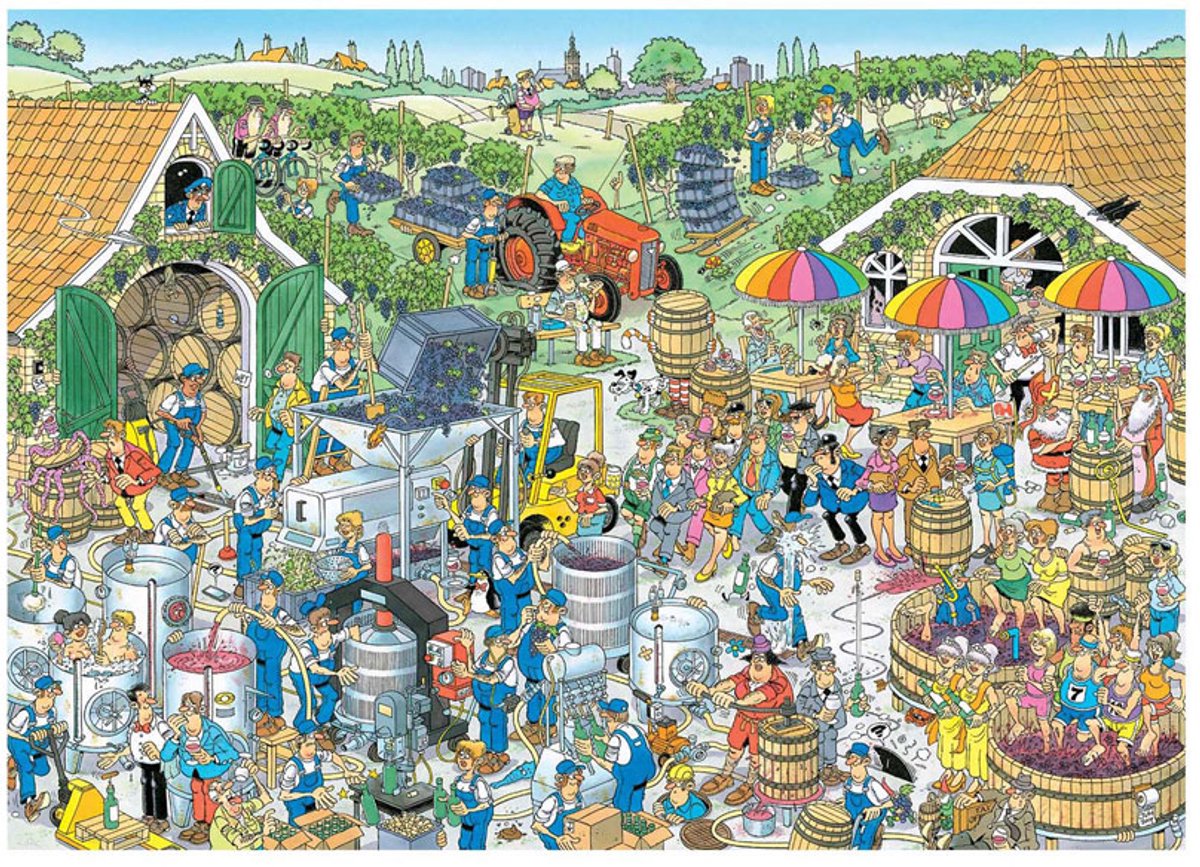 Jan van Haasteren - De Wijngaard - 1000 stukjes puzzel - Legpuzzel