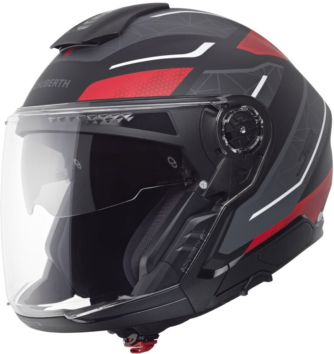 Schuberth J2 Sigma Antraciet Rood Jethelm - Maat XXXL - Helm