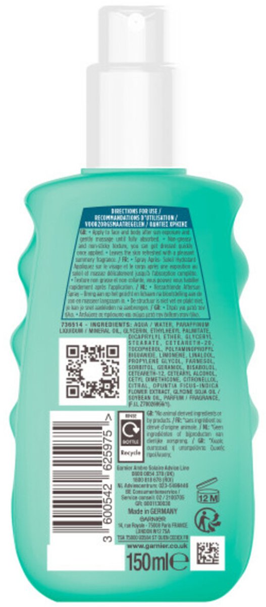 Garnier - Ambre Solaire Aftersun Spray - 3 x 150 ml - Voordeelverpakking
