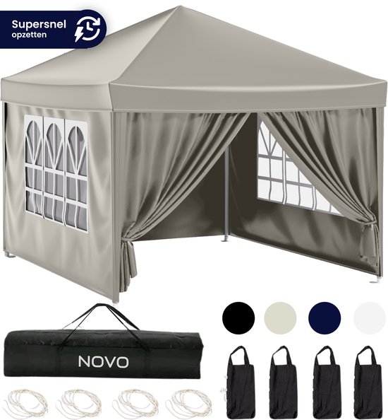 NOVO® Quick Partytent Easy Up met Zijwanden