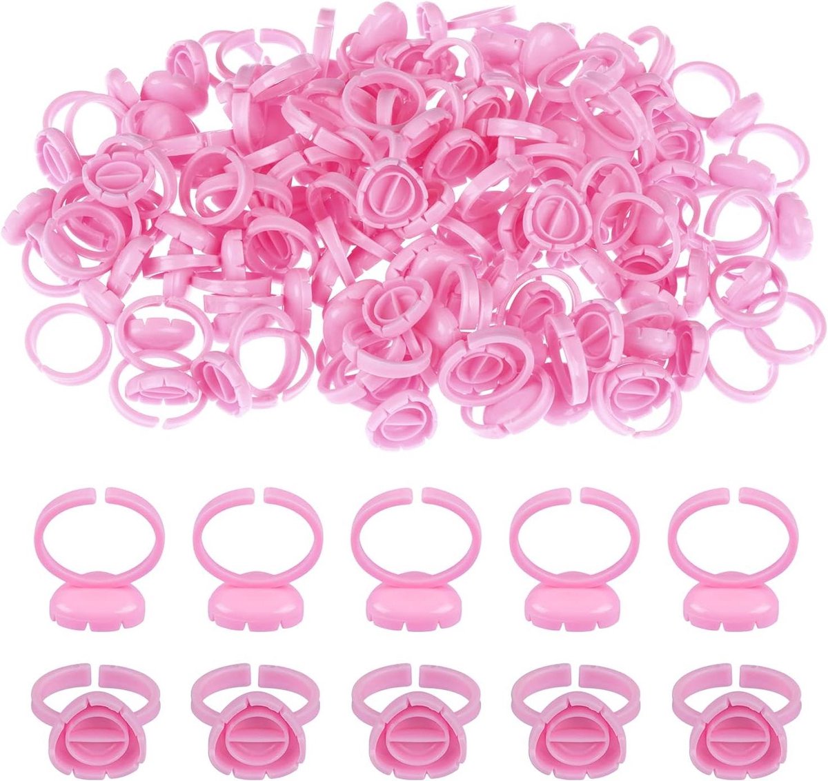 Trankielo - Wegwerp Wimperlijm Ringbekers - 100 stuks - Wimperverlenging Accessoires Beauty Tool