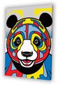 Panda, Pop Art, Geel, rood, blauw, zwart, wit