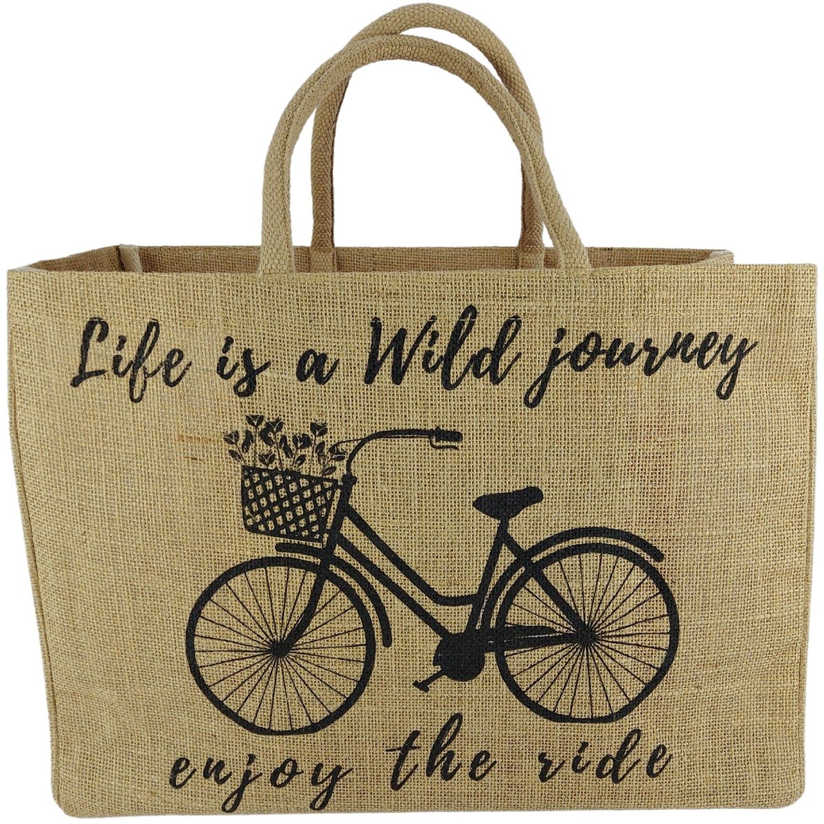 Ibenzoa® Binnen- en Buitengebruik Jute en Katoen Grote Shopper Tas voor Boodschappen en Strandtrips