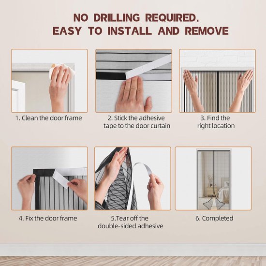 Moustiquaire Magnétique Pour Porte Fowong , 100 X 220 Cm, Moustiquaire Moustiquaire Porte Magnetique Castorama