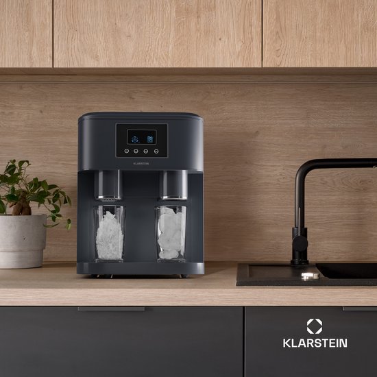 Klarstein ijsblokjesmachine voor thuis, kamperen en horeca; snelle mini-ijsblokjesmachine, professionele ijsmaker voor gemalen ijs, grote en kleine ijsblokjes, 1,8 liter watertank, 15 kg ijs in 24 uur. - IJsblokjesmaker - 120 cm - voor Feest — afbeelding 4