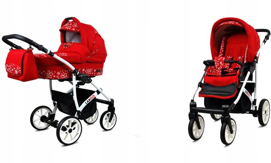 3-in-1 combi-kinderwagen, 3-in-1 kinderwagen, reissysteem, hoge kinderwagen, liggende buggy, kinderwagen voor pasgeborenen, opvouwbare standaard kinderwagen (906 wit