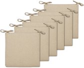 Ibenzoa® Comfortabele Set van 6 Antislip Stoelkussens voor Binnen en Buiten, 40 x 40 cm, Beige Stoelonderdelen