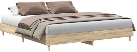 vidaXL - Cadre de lit - sans - matelas - bois - sonoma - chêne - 160x200 - cm