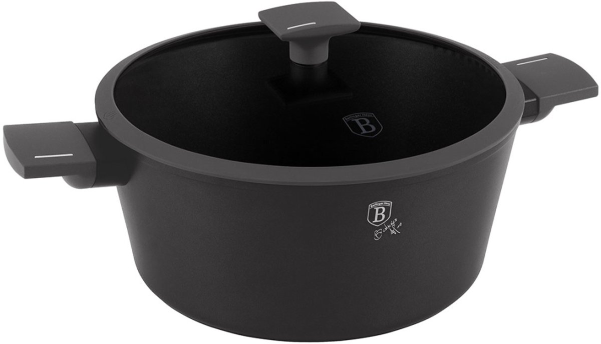 TITANIUM POT MET DEKSEL 28CM BERLINGER HAUS BH-8132 ANTRACIET