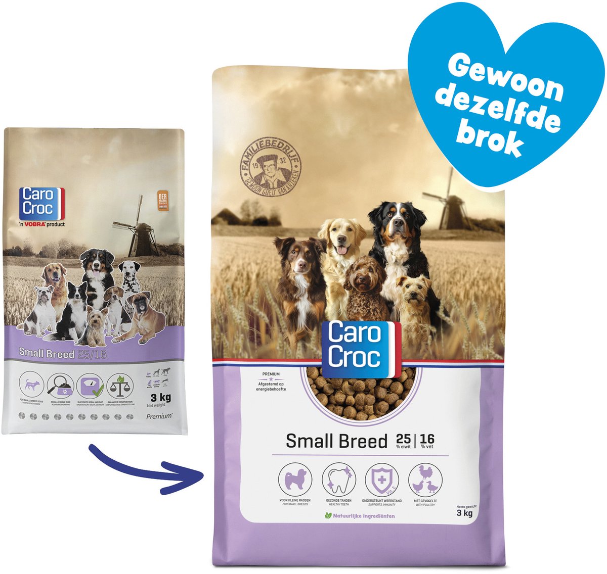 Carocroc Small Breed 25/16 - Hondenvoer - 3 kg