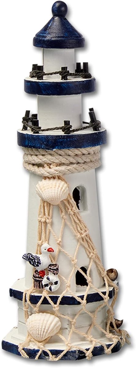 Vuurtoren decoratie van hout - maritieme badkamer accessoires - verschillende designs