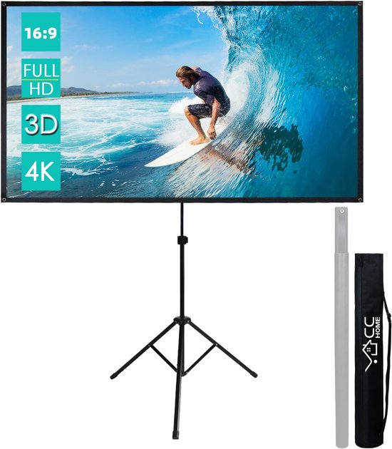 CCLIFE Projection Screen 1:1 Roll-Up Screen for Home Cinema and Office, Also Suitable as Full HD and 3D Screen, 203 x 203 cm, 178 x 178 cm or 152 x 152 cm CCLIFE Projection Screen 1:1 Roll-Up Screen for Home Cinema and Office, Also Suitable as Full HD and 3D Screen, 203 x 203 cm, 178 x 178 cm or 152 x 152 cm