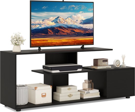COSTWAY TV-kast, televisietafel voor tv's tot 55 inch, asymmetrische tv