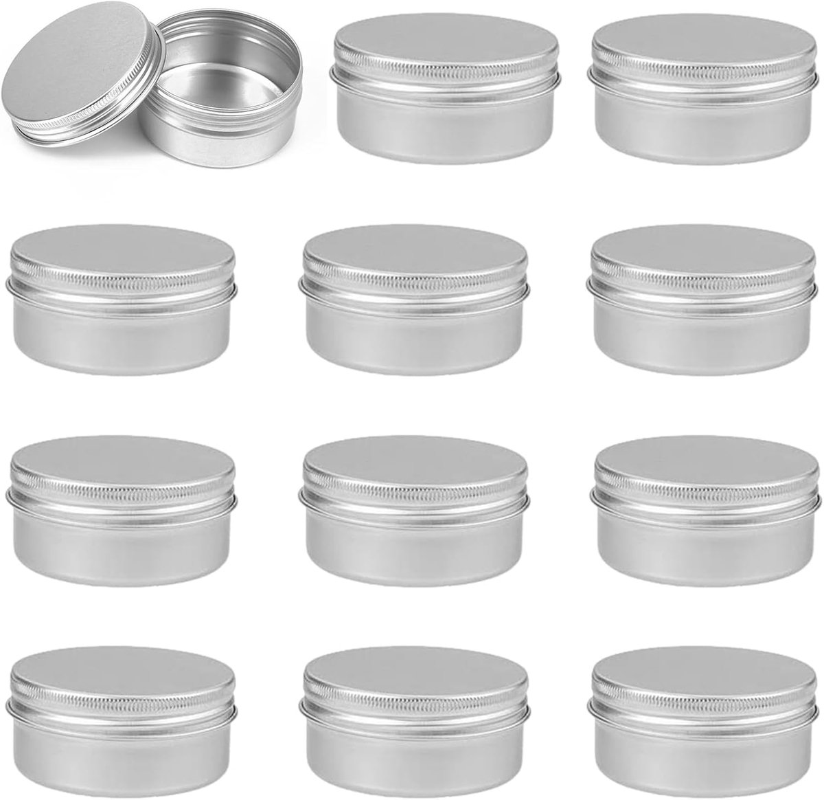 Rond Aluminium Potje 50ml - Luchtdicht - 10 Stuks