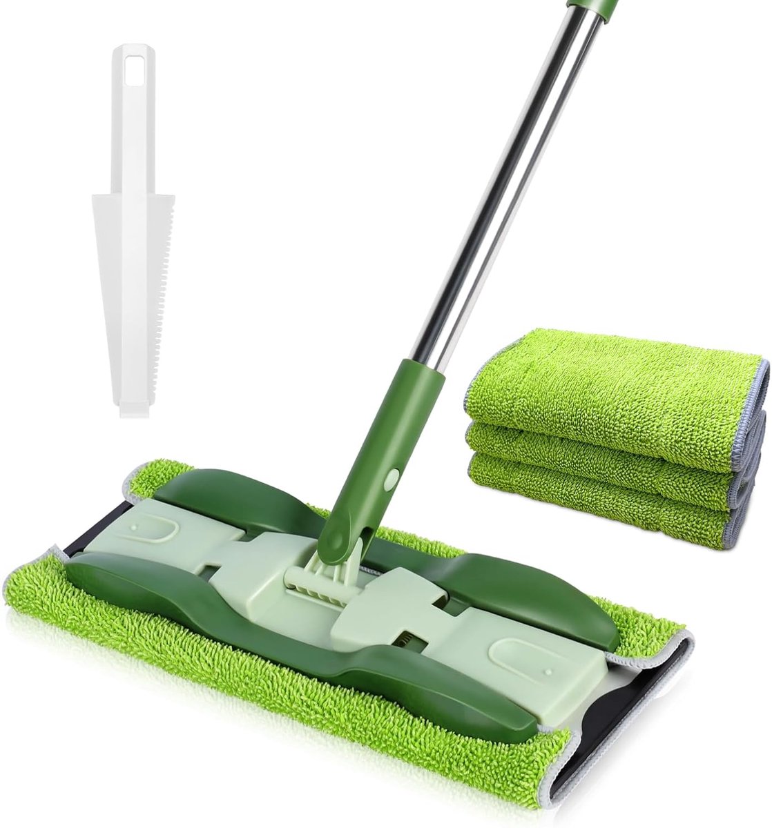 Vlakke Microvezelbezem voor Vloerreiniging - Professionele Mop - Inclusief 4 Pads